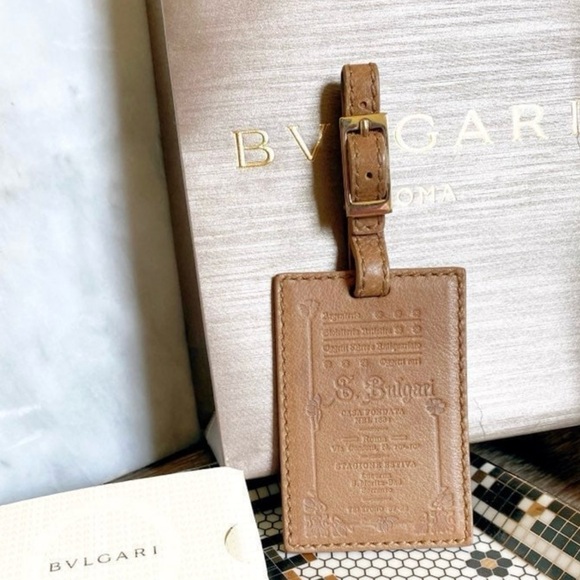 Bvlgari Tan Luggage Tag - Roma Italy - Picture 3 of 7